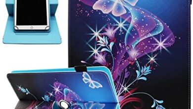 Universal 10 10.1 Inch Android Tablet Case, Universal Tablet Rotating Case Cover for 10 10.1 Inch Tablet, Dluggs 360 Degree Rotating Case for 9.5-10.5 Inch Tablet, Shiny Butterfly