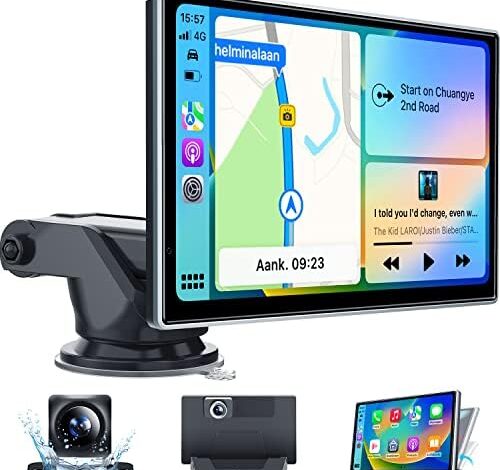 [Upgrade] Westods Wireless Apple Carplay & Android Auto with 2.5K Dash Cam, 1080P Backup Camera, Portable 7" HD IPS Screen for Car, GPS Navigation, Bluetooth, AirPlay, MirrorCast, AUX/FM Transmitter