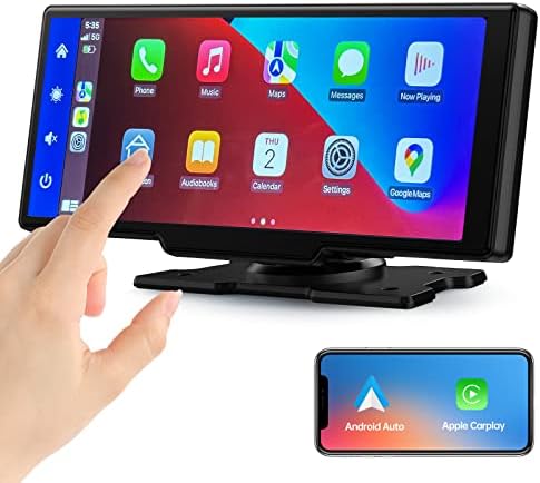 Volam Wireless Apple Carplay Car Stereo Receiver, Portable Carplay Screen GPS Navigation for Cars, 9.26 Inch Touch Screen Car Audio Receiver with Siri/Google Assistant, Bluetooth, Android Auto