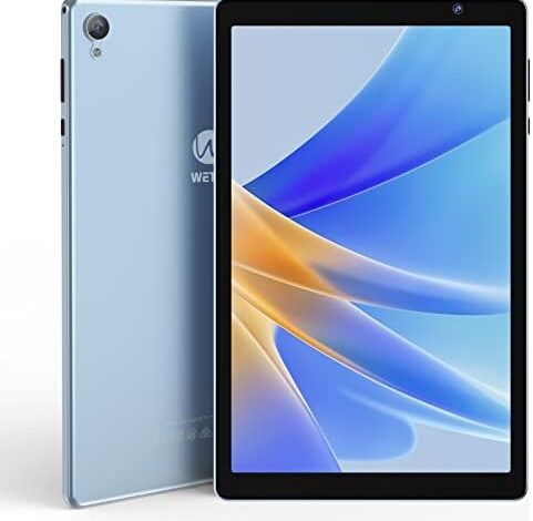 WeTap Android Tablet 10 inch Tablets丨 M10 Android 12 OS, 2+32GB Memory, Dual Camera Android Tablet, 1280x800 IPS Display Tablets, Quad-Core Processor, 6000 Mah Battery Bluetooth WiFi (Light Blue)