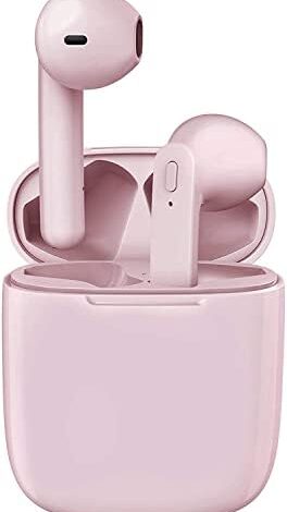 Wireless Earbuds, Bluetooth Headphones with Microphone, IPX7 Waterproof, 35H Playtime, High-Fidelity Stereo Earphones,Compatible with Apple/iOS/Android,for Running/Fitness/Work - Pink