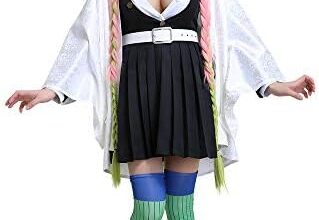 miccostumes Women's White Haori Black Uniform Cosplay Costume Full Set