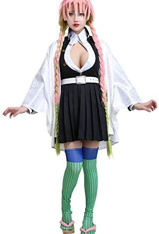 miccostumes Women's White Haori Black Uniform Cosplay Costume Full Set