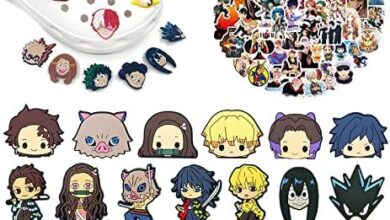 Anime Merch 21Pcs Anime Shoe Charm for Clog Charm Anime Gifts DIY Clog Sandals Decorations Anime Party Gifts with 50pcs Anime Stickers