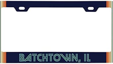 Batchtown Illinois Car Metal License Plate Frame Retro Design