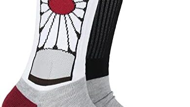 Bioworld Demon Slayer Men's Manga Anime Tanjiro Kamado Hanafuda Earring Design Athletic Crew Socks