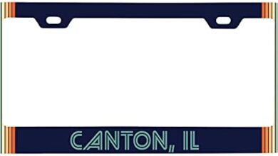 Canton Illinois Car Metal License Plate Frame Retro Design