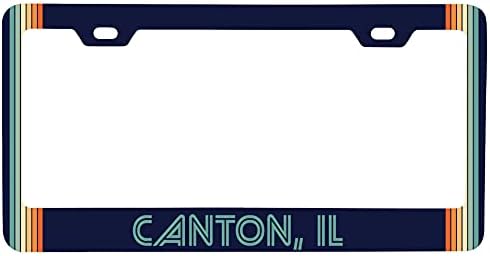 Canton Illinois Car Metal License Plate Frame Retro Design