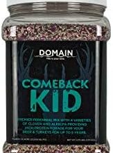 Domain Outdoor Comeback Kid Food Plot Seeds for Deer, Special Varieties of Clover & Alfalfa, Great to Plant in Spring, High Protein Forage, Year-Round Food & Attraction, Lasts up to 5 Years, 1/2 Acre