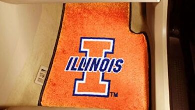 Fanmats Sports Team Logo Illinois 2-Piece Carpeted Car Mats 18"x27"