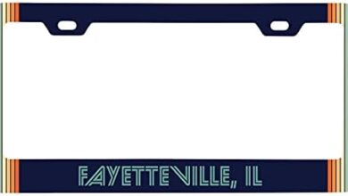 Fayetteville Illinois Car Metal License Plate Frame Retro Design