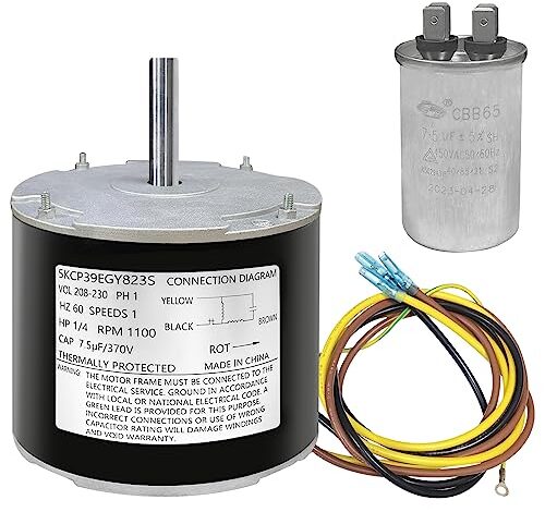 GLAHORSE 5KCP39EGS070S Condenser Motor,OEM Standard Upgraded Replacement Condenser Fan Motor,3905 1/4 HP,208/230V Condenser Fan Motor