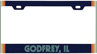 Godfrey Illinois Car Metal License Plate Frame Retro Design