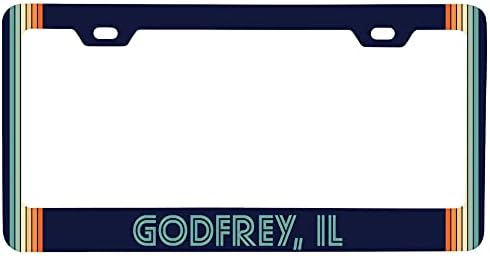 Godfrey Illinois Car Metal License Plate Frame Retro Design