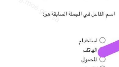 يمنع استخدام الهاتف المحمول في الفصل اسم الفاعل في الجملة السابقة هي