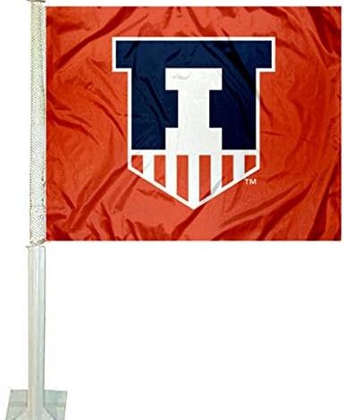 Illinois Fighting Illini Car Flag