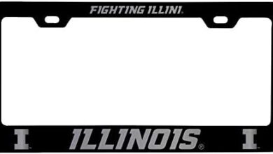 Illinois Fighting Illini Laser Engraved Metal License Plate Frame Black