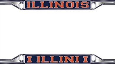 Illinois Fighting Illini License Plate Frame Silver