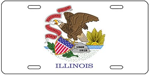 Illinois State Flag License Plate Novelty Auto Car Tag Vanity Gift IL