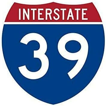 JR Studio 4x4 inch Interstate 39 Sign Shaped Sticker (Illinois il Road rv) Vinyl Decal Sticker Car Waterproof Car Decal Bumper Sticker