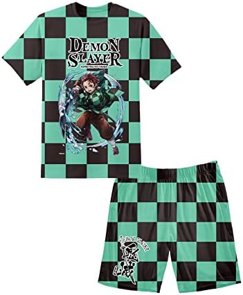 KXQWB Youth Cartoon Anime Boy and Girl Breathable Ultra-Thin Sports Short Sleeve Shorts Suit