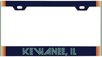 Kewanee Illinois Car Metal License Plate Frame Retro Design