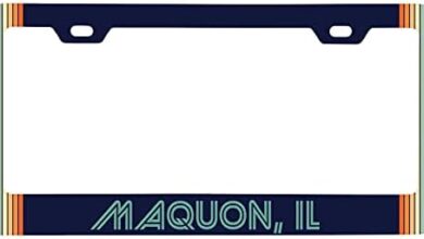 Maquon Illinois Car Metal License Plate Frame Retro Design