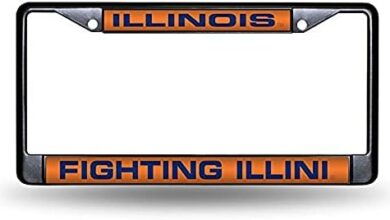 Rico Industries NCAA Black Laser Cut Chrome Frame 12" x 6" Black Laser Cut Chrome Frame - Car/Truck/SUV Automobile Accessory