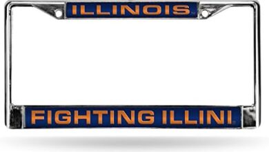 Rico Industries NCAA Illinois Fighting Illini Blue Chrome Laser License Frame 12" x 6"