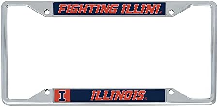 University of Illinois Fighting Illini U of I Metal License Plate Frame for Front or Back of Car Officially Licensed (Mascot)