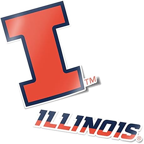 University of Illinois Fighting Illini U of I Sticker Vinyl Decal Laptop Water Bottle Car Scrapbook (4 Inch Set V1)