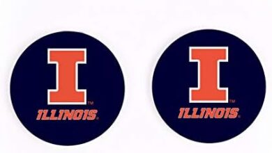 University of Illinois Logo 2.75 x 2.75 Absorbent Ceramic Car Coasters Pack of 2