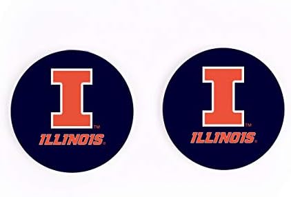 University of Illinois Logo 2.75 x 2.75 Absorbent Ceramic Car Coasters Pack of 2