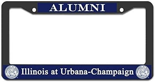 WHXSSJ University of Illinois at Urbana-Champaign License Plate Frame Metal Funny Car Licenses Plate Cover Holder and Screws for Women Men