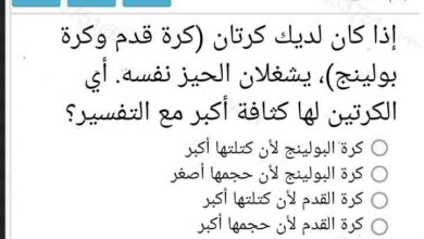 إذا كان لديك كرتان (كرة قدم وكرة بولينج)، يشغلان الحيز نفسه. أي الكرتين لها كثافة أكبر مع التفسير