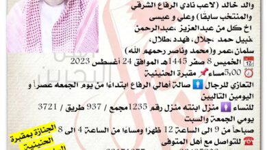 انتقل إلى رحمة الله تعالى
عبدالله بن عيسى محمد الدوسري)
والد خالد لاعب نادي الرفاع الشرقي
 والمنتخب سابقًا، وعلي و عيس...