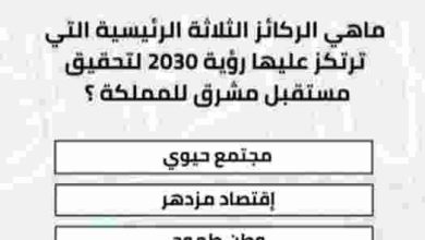 ماهي الركائز الثلاثة الرئيسية التي ترتكز عليها رؤية 2030 لتحقيق مستقبل مشرق للمملكة